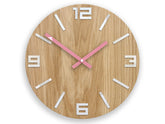 Orologio da parete in legno ARABIC Bianco-rosa