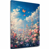 Dipingere farfalle sul prato in fiore - Eleganza colorata