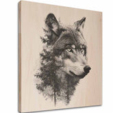 Pittura su legno Varg - Spirito della natura selvaggia scandinava