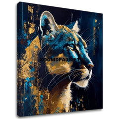 Pittura decorativa su tela - PREMIUM ART - Silent Puma's Gaze - immagine principale