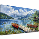 Paesaggio su tela dipinto A Place to Rest | Dettagli acrilici