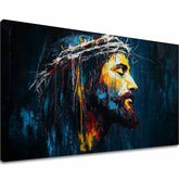 Peaceful Jesus | Dipinto con acrilico e foglia d'oro