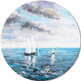 Quadri rotondi con acrilico Orizzonti azzurri | dimensioni diverse