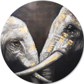 Quadri rotondi con acrilico Tocco del re africano | dimensioni diverse