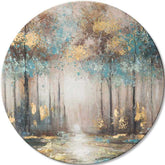 Quadri rotondi con acrilico Segreti del mattino d'oro | dimensioni diverse