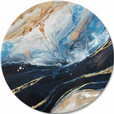 Pittura rotonda dipinta Suono dell'oceano | dimensioni diverse