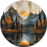 Quadri rotondi con acrilico Crepuscolo in una valle tranquilla | dimensioni diverse