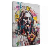 Immagine POP WARRIOR su tela | Dettagli in acrilico