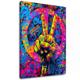 Immagine PEACE SIGN su tela | Dettagli in acrilico