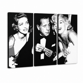 Dipinto a mano POP Art AL Bogard 3 pezzi bog2 – Visualizzazione 3D del quadro dipinto a mano su sfondo bianco. Colori dominanti: nero, bianco, grigio.