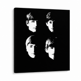 Dipinto a mano POP Art BEATLES 1 pezzo beat8 – Visualizzazione 3D del quadro dipinto a mano su sfondo bianco. Colori dominanti: nero, bianco.