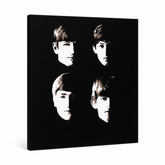 Dipinto a mano POP Art BEATLES 1 pezzo beat9 – Visualizzazione 3D del quadro dipinto a mano su sfondo bianco. Colori dominanti: nero, beige, marrone.