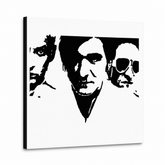 Dipinto a mano POP Art Die Ärzte 1 dielny da – Visualizzazione 3D del quadro dipinto a mano su sfondo bianco. Colori dominanti: nero, bianco.