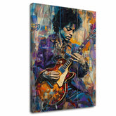 Immagine JIMI HENDRIX - Chitarra in fiamme | rifinito a mano dall'artista - immagine 2
