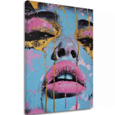 Immagine NEON LIPS su tela | rifinito a mano dall'artista - immagine 2