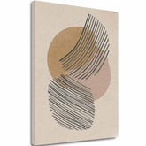 L'immagine su tela Cerchi astratti - Design beige-oro - immagine 2