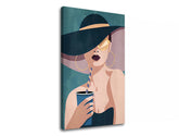 L'immagine su tela DONNA CON CAPPELLO 002 - immagine 3