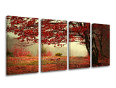 Pittura murale in 4 parti TREES