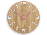 Orologio da parete in legno ARABIC Bianco-rosa