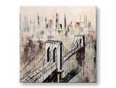 Quadro dipinto a mano per parete CITTÀ 80x80 cm – prospettiva 3D su tela su cornice di legno | 100% originale | acrilico su tela ARTMIE | Papilora.sk