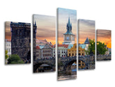 Pittura murale in 5 parti CITTÀ PRAGUE