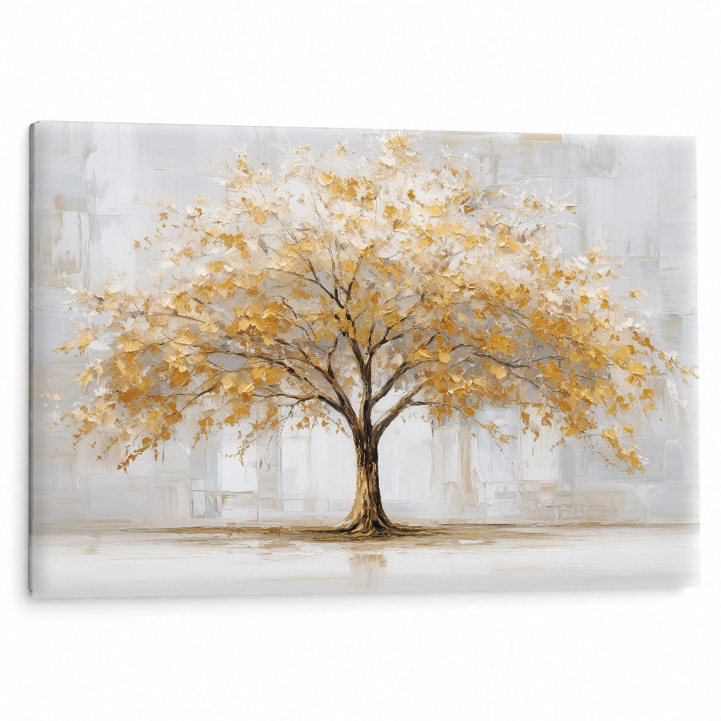 Quadro albero dorato su tela