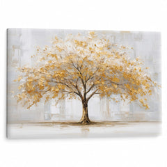 Quadro albero dorato su tela