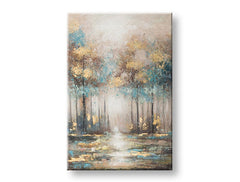 Quadro dipinto a mano Alberi 80x120 cm di Papilora, un'opera d'arte originale che porta la natura e la serenità nel tuo ambiente domestico.