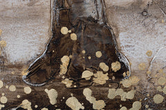 Quadro dipinto a mano su tela con motivo ALBERO, bosco, paesaggio, natura in tonalità bianco-beige, atmosfera tranquilla, natura e solitudine, adatto per la cucina – prodotto, vista 2