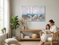 Quadro dipinto per parete ASTRATTO 90x60 cm – quadro dipinto a mano in un interno elegante (Bohemian warm) | wall mockup | tela premium | Papilora.sk