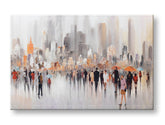 Quadro dipinto a mano per parete CITTÀ 120x80 cm – Prospettiva 3D della tela su cornice di legno | 100% originale | acrilico su tela ARTMIE | Papilora.sk