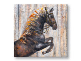 Quadro dipinto a mano per parete CAVALLO 75x75 cm 120x40 cm – Prospettiva 3D della tela su cornice di legno | 100% originale | acrilico su tela ARTMIE | Papilora.sk