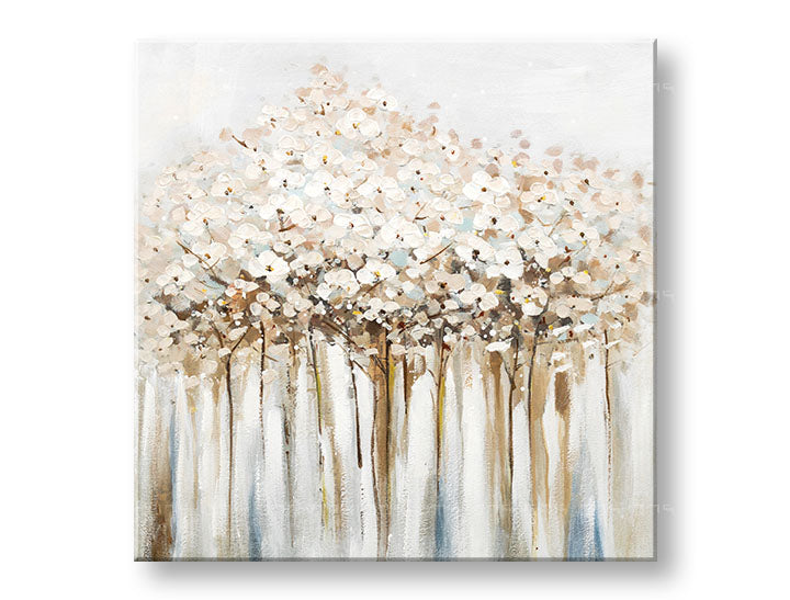 Quadro dipinto a mano per parete FIORI 70x70 cm – Prospettiva 3D su tela su cornice di legno | 100% originale | acrilico su tela ARTMIE | Papilora.sk