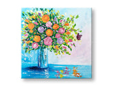 Quadro murale dipinto FIORI IN VASO 1 pezzo - immagine 3