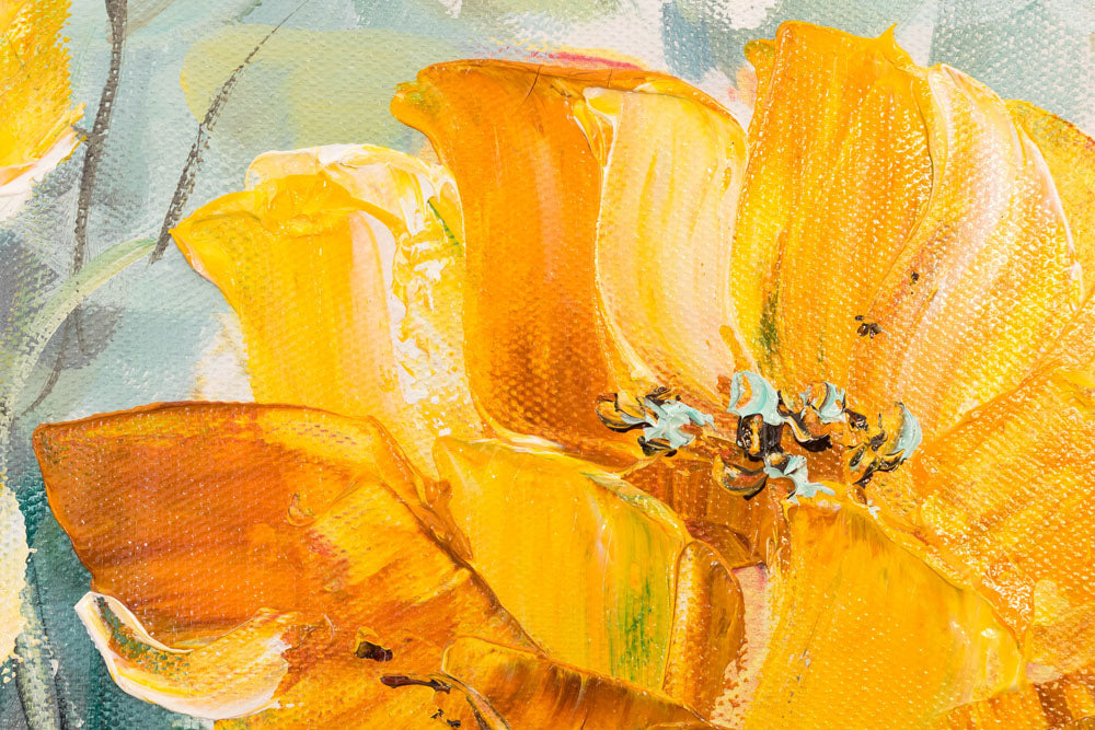 Quadro murale dipinto FIORI IN VASO 1 pezzo