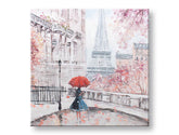 Quadro dipinto a mano per parete PARIGI 70x70 cm – Prospettiva 3D su tela con cornice in legno | 100% originale | acrilico su tela ARTMIE | Papilora.sk
