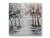 Quadro dipinto a mano per parete ALBERI 60x60 cm – prospettiva 3D su telaio in legno | 100% originale | acrilico su tela ARTMIE | Papilora.sk