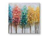 Quadro dipinto a mano per parete ALBERI 60x60 cm – prospettiva 3D su tela su cornice in legno | 100% originale | acrilico su tela ARTMIE | Papilora.sk