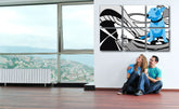 Quadro POP Art dipinto a mano Cane e DJ 6 pezzi dd - immagine 2