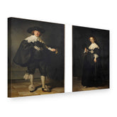 Quadro su tela Ritratti di Maerten Soolmans e Oopjen Coppit – Rembrandt, vista 3D