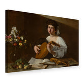 Quadro su tela Suonatore di liuto – Caravaggio, vista 3D