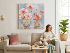 Quadro murale dipinto FIORI IN VASO 1 pezzo - immagine 3