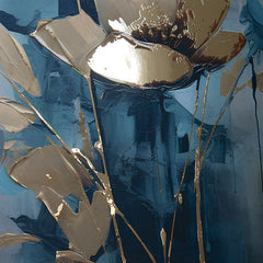Poster da parete con effetto EXTRA - Teal Flowers | misure diverse
