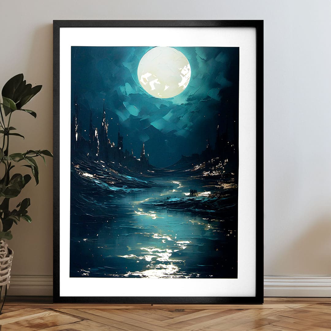 Poster da parete con effetto EXTRA - Onde lunari | misure diverse