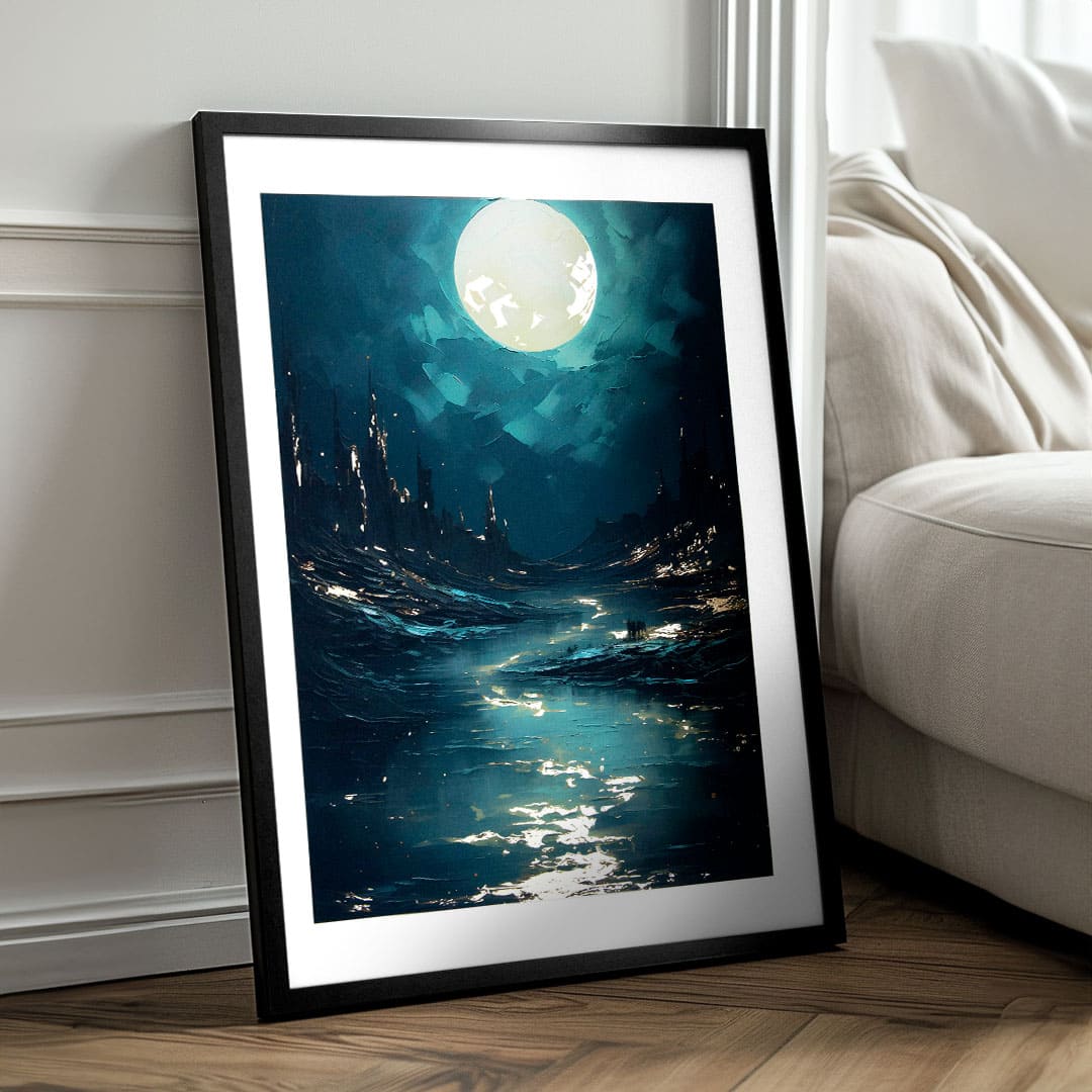 Poster da parete con effetto EXTRA - Onde lunari | misure diverse