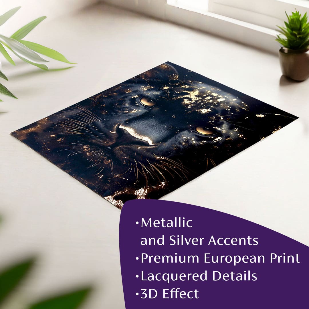 Poster da parete con effetto EXTRA - Pantera d'oro | misure diverse