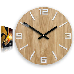 Orologio da parete in legno ARABIC Bianco