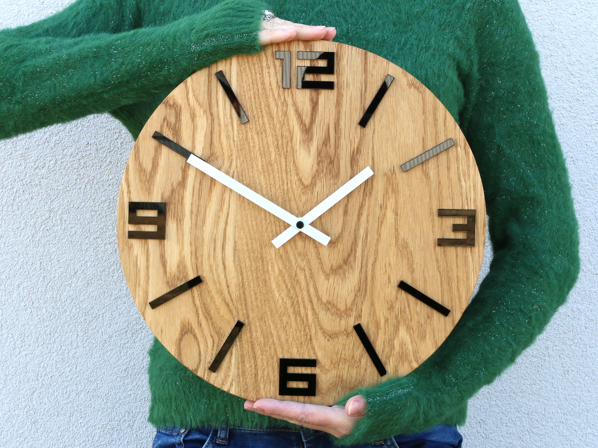 Orologio da parete in legno arabo nero