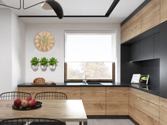 Orologio da parete in legno SLIM Bianco-Mentolo