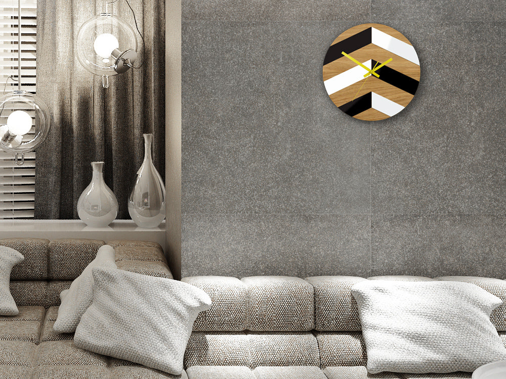 Orologio da parete in legno Zigzag